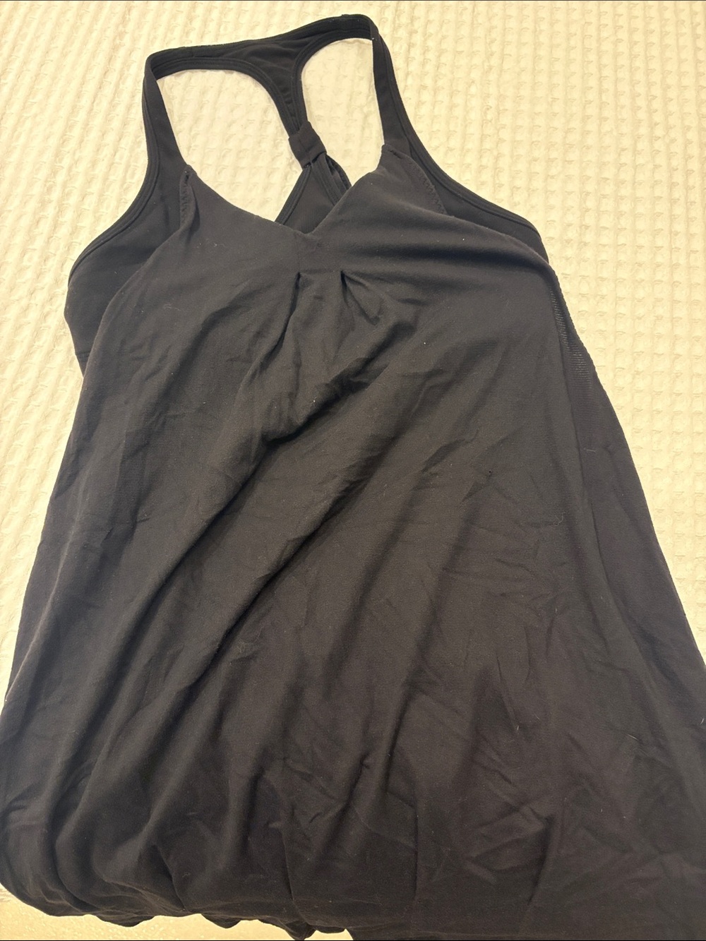 lululemon athletica Black Racerback Tank with Gathered Front